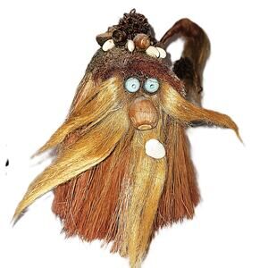 8" Aprox. Vintage1980s Ken Arensbak Natural Folk Art Troll Made in Tennessee